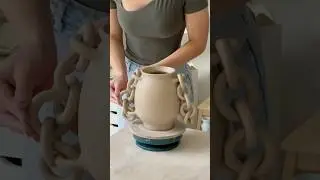 Added two chains for this piece #ceramic #pottery #ceramicpottery #clay #diycrafts #artpottery #vase