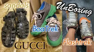Rarely Seen GUCCI BoaTrek Versus the Popular Flashtrek + UNBOXING the NEW Men Sandals with Double G