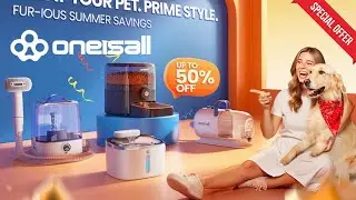 ✨Oneisall Coupon Code & Sale: Save 50% OFF 💦Wireless Pet Fountain, 🐾Dog Hair Vacuum, Cat Clipper!