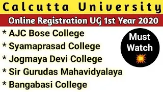 Calcutta University Online Registration 2020 For UG 1st Year Students || Must Watch 💯 @learnacademic