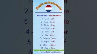Numbers 1-10 (Nummers) in English & Dutch | Simple Multi Language Learning | Tutorukabc.com