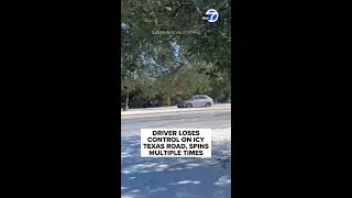 Driver loses control on icy Texas road, spins multiple times