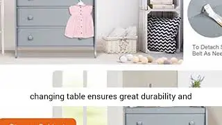 Costzon 3 Drawer Baby Changing Table, Infant Diaper Changing Station with Safety Belt & Enclosed Gua