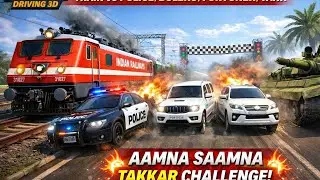 Train vs Cars Challenge gameplay 🎯 Kaun Bachegi 🤔 in indian bike driving 3D 😱 | the 3D Nick Zone 