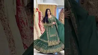 WATCH TILL END👀 AMAZING BEAUTIFUL LONG KAMEEZ WITH FARSHI LEHENGA OUTFIT BY 7AATRANG BRIDAL👀🤌🏻❤️
