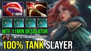 WTF 100% TANK SLAYER 11Min Desolator Max Armor Reduct 1 Focus = 1 Delete Windranger Dota 2