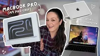 Я получил новый MacBook Pro (чип Apple M4 Pro)!! 💻✨ | уютная распаковка, настройка и кастомизация