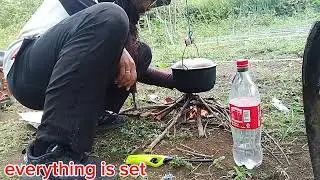 Preparing simple snacks at the farm. Saging saba at buko. Countryside life in the Philippines.