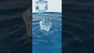 Visual Chill: Rhythmic Ice Cubes Falling into Clear Water