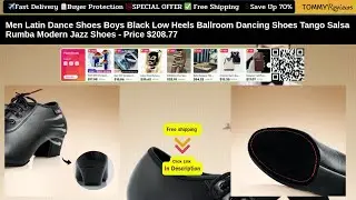 Men Latin Dance Shoes Boys Black Low Heels | Tango, Salsa & Jazz! #LatinDanceShoes