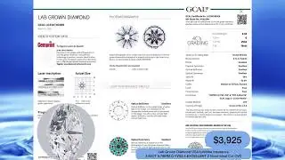 Lab diamond US 3.52CT G VVS2 4Excellent 2None $3,925 : GCAL Certificate :Appraisal: insurance