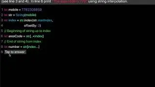 Learn Swift: Extract first characters of string (Chapter 15 Lesson 5)