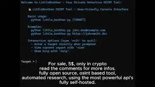 Premium Osint tool (littlebrother remastered) fully open source READ DESC
