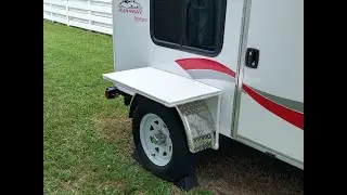 Runaway Camper building a PVC fender table for a tiny camper teardrop