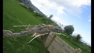 I built a ballista medieval missile launcher from scrap waste