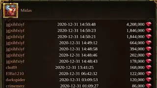 EPIC HEROES WAR : 4000k+ Gems Bid On Midas