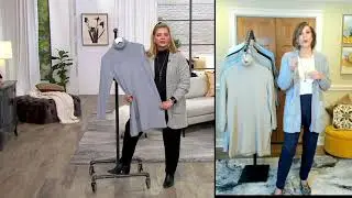 Modern Soul Comfort Yarn Turtleneck Sweater Tunic with Side Slit on QVC