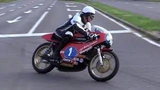 Walter Villa's 1976 Aermacchi Harley Davidson 350cc - Action & engine sound