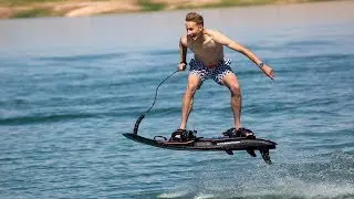 Exploring Lake Powell on Jetsurf at higher water levels.