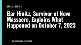 Bar Hinitz, Survivor of Nova Massacre, Explains What Happened on October 7, 2023