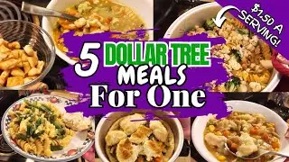 5 Dollar Tree One Person Meals For $1.50 A Serving | Extreme Grocery Budget Challenge