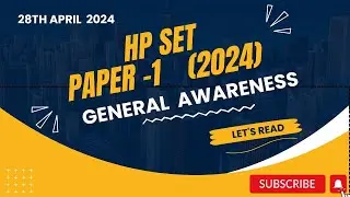 HP SET SOLVED PAPER - 1 ( GENERAL AWARENESS) 2024 ||