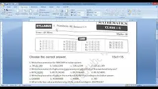AP 6th class FA1 Maths Model Question Paper 2022 | 6th class chapter-1 bits 2022 |  FA1 OMR sheet