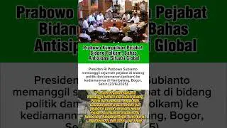 prabowo kumpulkan pejabat bidang polkam, bahas antisipasi situasi global #trending #short