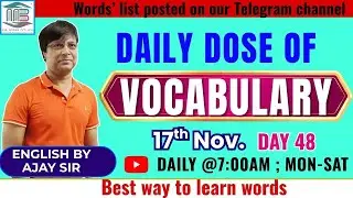 📚 DAILY DOSE OF VOCABULARY 📚 | DAY 48 |English By Ajay Sir {सीधी बात No Bakwas} #bank #ssc #vocab