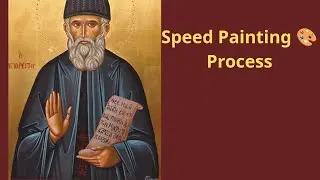 Byzantine Icon Painting Process Black Garments ( Speed Painting 🖌️)