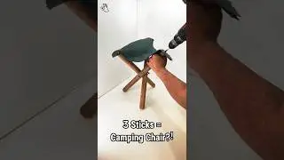 🪵 Build a Camping Stool from 3 Sticks! (Genius DIY Idea)