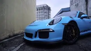 Porsche 911 GT3 RS wrapped in MIAMI BLUE