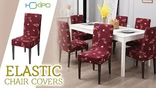 HOKIPO Dining Chair Protector Cover Elastic Slipcovers (AR-4038-D5)