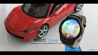 Awatch  Android 4.4 Smart watch phone (3G) round display with camera