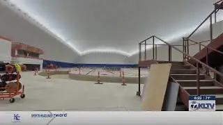 LeTourneau University gives first look inside progress of athletic dome