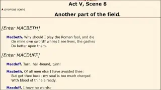 Macbeth Act 5 Scene 8 line by line explanation in hindi