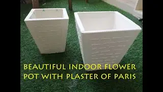 #craftideas#Potmaking#Cementideas# Home made Indoor flower pot with Plaster of Paris( Gypsum Powder)