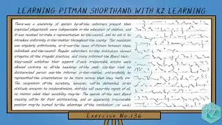 Exercise No.136 @ 60 WPM - Pitman Shorthand Dictation - KZ Learning