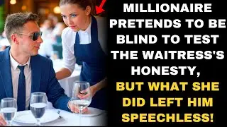MILLIONAIRE PRETENDS TO BE BLIND TO TEST THE WAITRESS'S HONESTY, BUT WHAT SHE DID LEFT HIM...