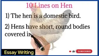 10 Lines on Hen | Essay Writing | Essay on Hen In English | #essay #hen