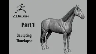 Zbrush timelapse - Horse Part 1 - Sculpting 3x speed