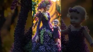 Beautiful moment girl made out of grapes..🪴#aiadventure #smartkitty