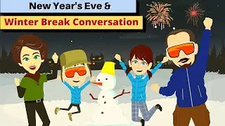 Winter Holidays and New Year's Eve Conversation in French | French Stories | French Cartoon
