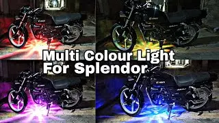 Multi Colour Light For Splendor 😍 !! splendor modified !! Full Detailed Video !!