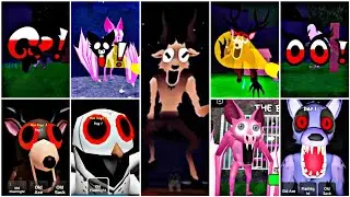 Normal VS Dark Mode: Goat , Bat , Ram , Deer - All Jumpscares & Attacks [ 99 nights in the forest ]