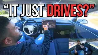 He's Driven Rivians Before But NEVER Seen Tesla FSD Do This! | First Time Reaction