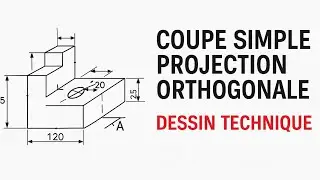 Simple section, orthogonal projection in technical drawing, industrial drawing, indiamaroo movies