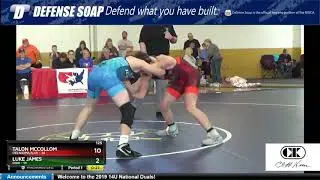 Mat 1 125 Talon McCollom Oklahoma Blue Vs Luke James Ohio