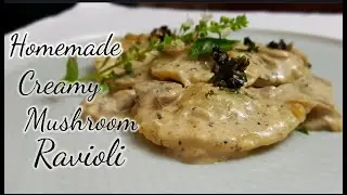 Homemade Creamy Mushroom Ravioli