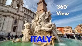 Rome Piazza Navona 360&deg; street walk #rome #piazzanavona #Italy Fontana dei Quattro Fiumi